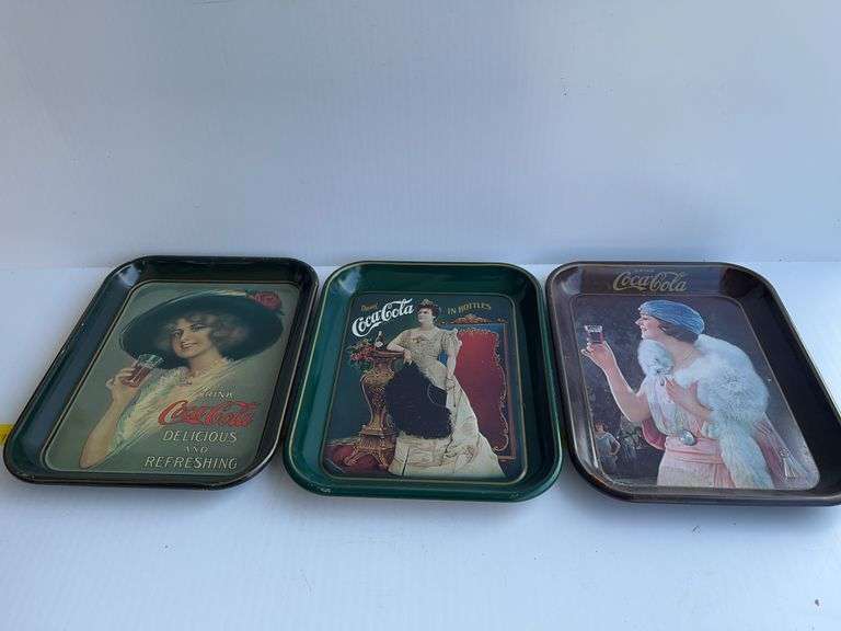 Three 1970s Coca Cola Trays