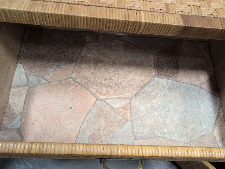 (2) matching wicker chest of drawers