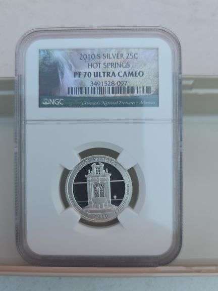 2010S HOT SPRINGS SILVER QUARTER NGC PF70 ULTRA CAMEO