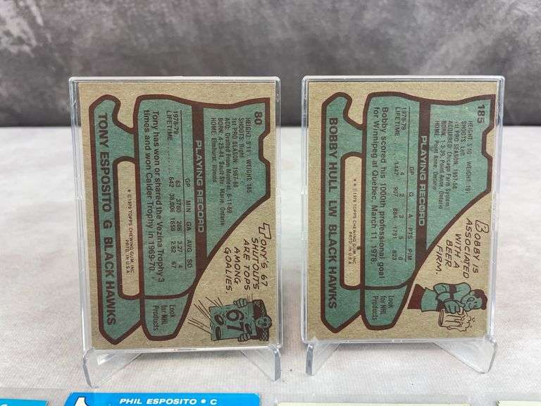 (9) 1970's Topps Hockey Cards - Hull, Esposito, LaFleur & Others