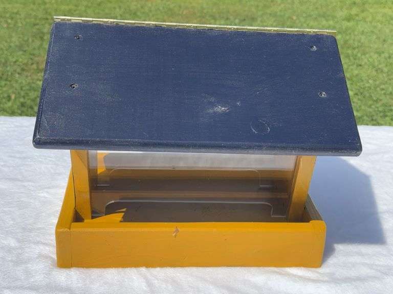 Homemade WVU Wooden Bird Feeder