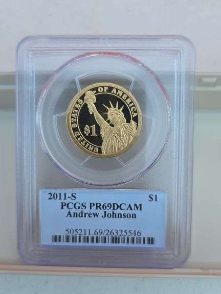 2011S ANDREW JOHNSON PRESIDENTIAL DOLLAR PCGS PR69 DCAM
