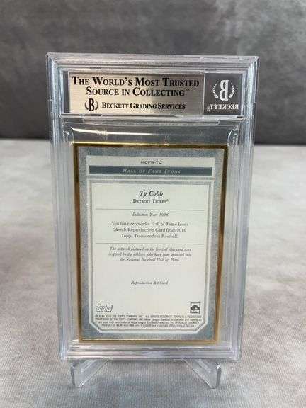 2018 Topps Transcendent Hall of Fame Icons Sketch #HOFRTC Ty Cobb #/83 BGS 9