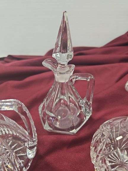 LOT OF 3 CRYSTAL CRUETS