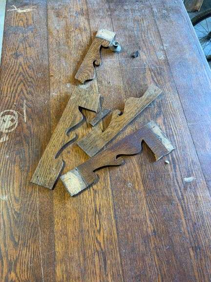 Wooden kneehole desk with chair