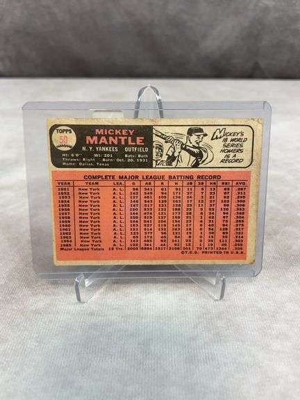 1966 Topps Mickey Mantle - slight crease