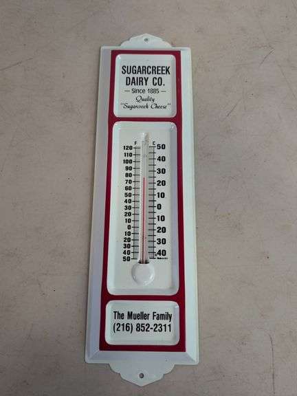 Vintage Sugarcreek Dairy thermometer
