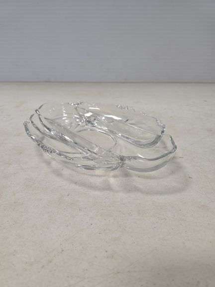HEISEY 3 SECTION DIVIDED DISH MARKED
