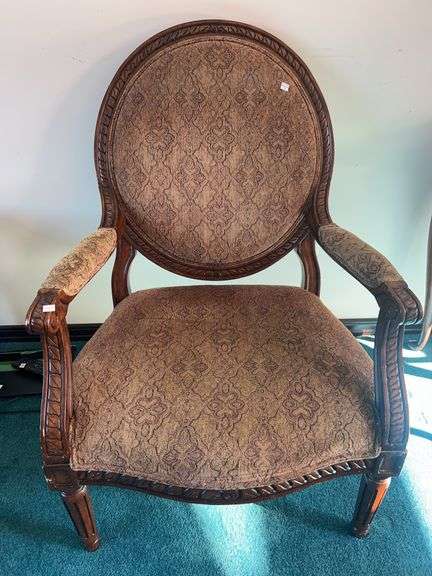 Golden Wooden French Armchair