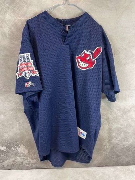 Cleveland Indians Wahoo jersey, 1997 All-Star,  XL, blue/red letters, Diamond collection