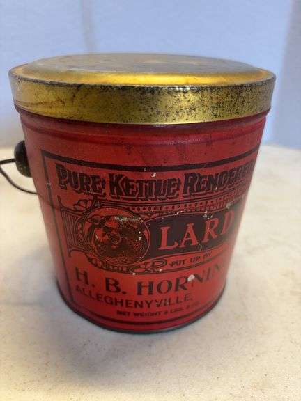H B Horning Lard Tin