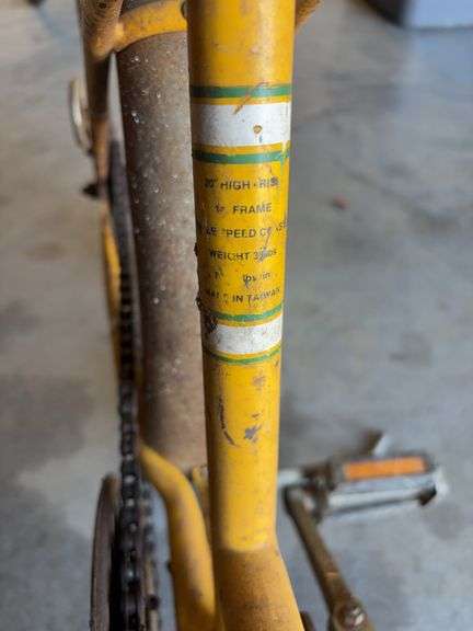 Vintage yellow John Deere bicycle - as is