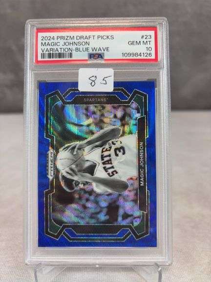 2024 Panini Prizm Draft Variation Blue Wave Magic Johnson /249 #23 PSA 10 GEM