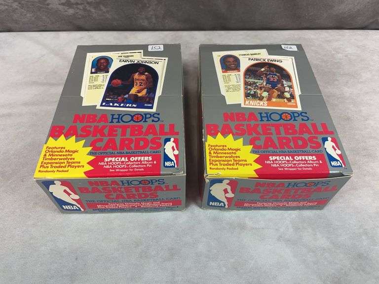 (2) 1989-90 Hoops Basketball Basketball Boxes
