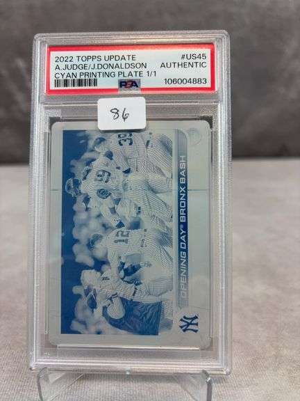 2022 Topps Update Cyan Printing Plate Aaron Judge Josh Donaldson 1/1 PSA AUTH