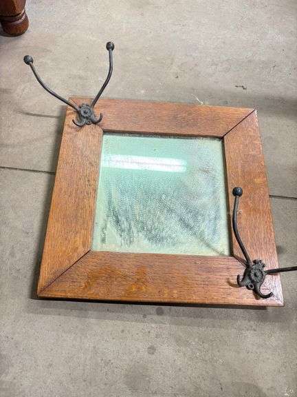 16” Square Mirror/Coat Rack