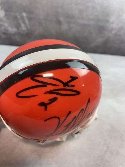 Tim Couch & Kevin Johnson Signed Browns Mini Helmet