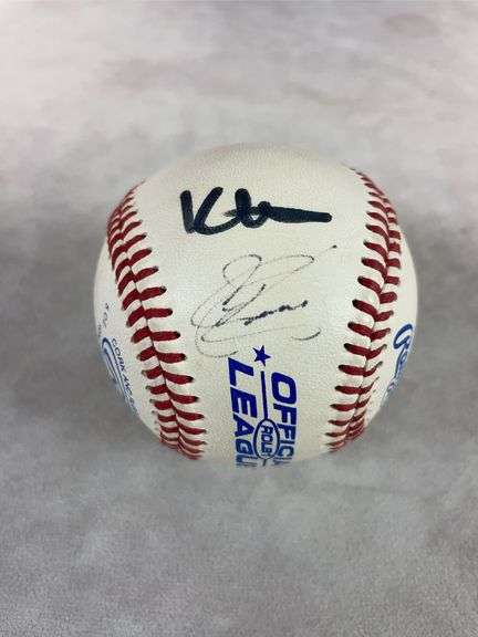 CC Sabathia, Kenny Lofton & ??? Signed Rawlings Baseball