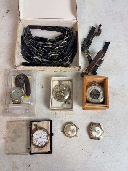 Vintage pocket watches, fob straps and more