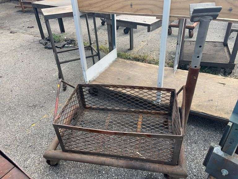 Shop Cart with Wire Basket