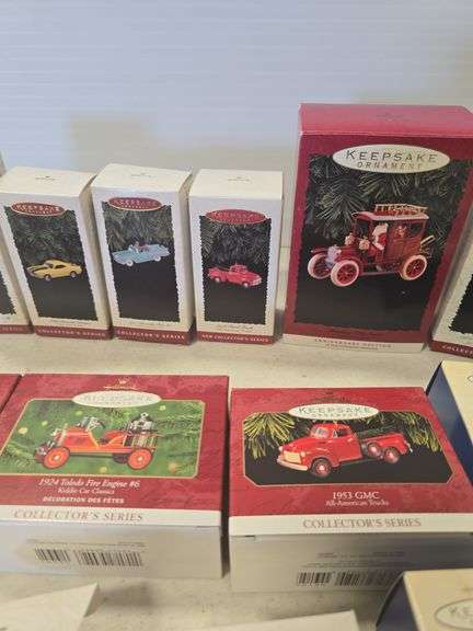 LOT OF 13 HALLMARK CARS CHRISTMAS ORNAMENTS
