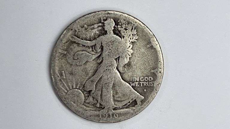 1916-S Walking Liberty Half Dollar ( On Obverse )