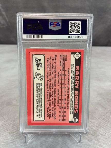 1986 Topps Traded Barry Bonds #11T - PSA 8