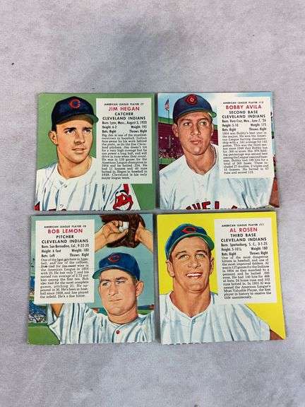 (3) 1955 Red Man Tobacco Cards - Lemon, Hegan, Rosen & Avila