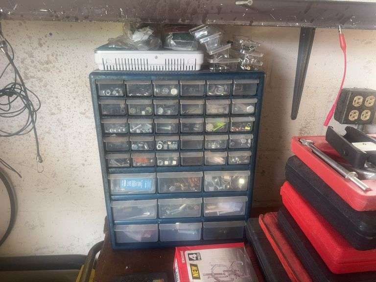 Plastic Organizer, Nuts, Bolts, Misc