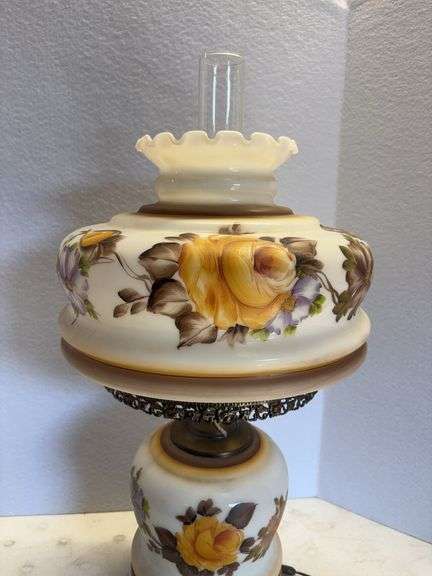Vintage Hurricane Lamp , 29” H
