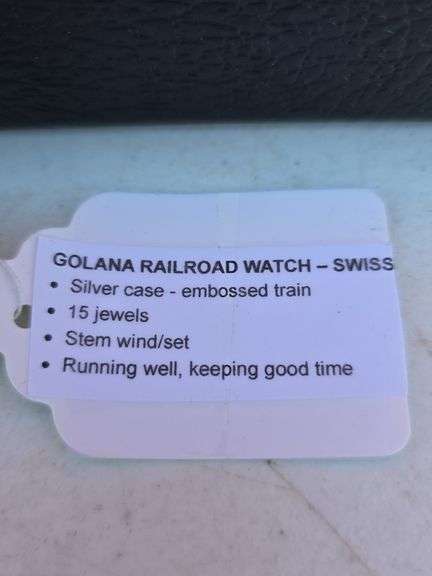 GOLANA SWISS RAILROAD WINDUP POCKET WATCH WORKS 15 JEWEL