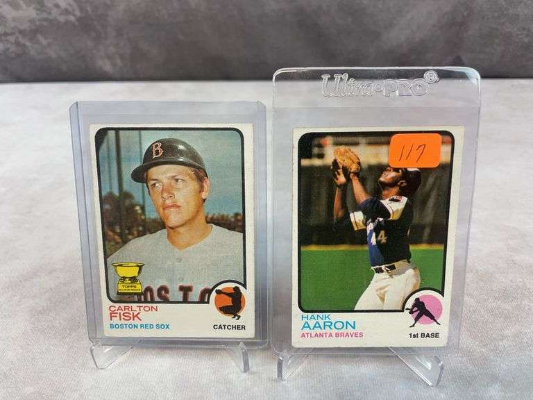 1973 Topps baseball: Hank Aaron & Carlton Fisk