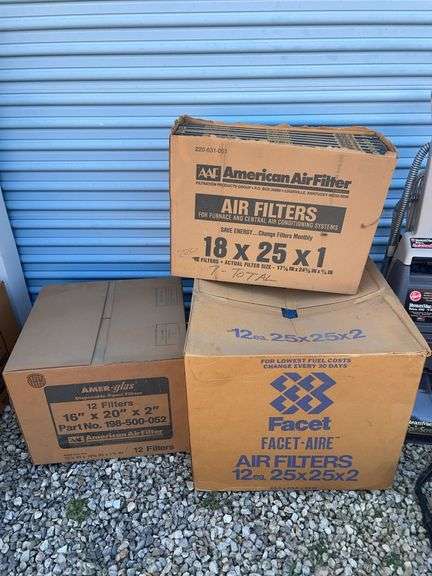 (3) boxes of furnace and and central air conditioning filters