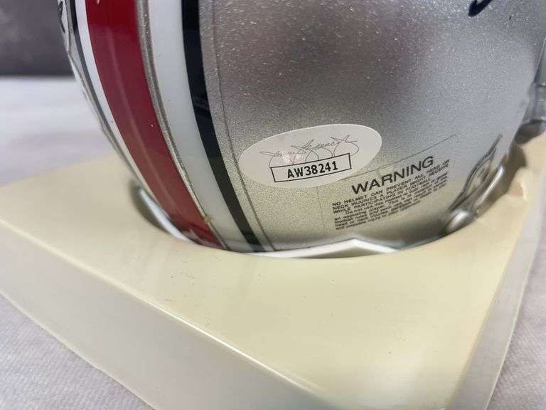Denzel Ward signed Ohio State mini helmet, JSA