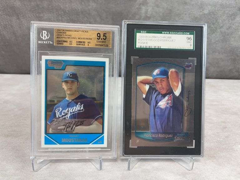 2000 Bowman Chrome #321 Francisco Rodriguez K-Rod RC SGC 9 Mint & 2007 Bowman Draft Picks Chrome # B