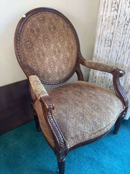 Golden Wooden French Armchair