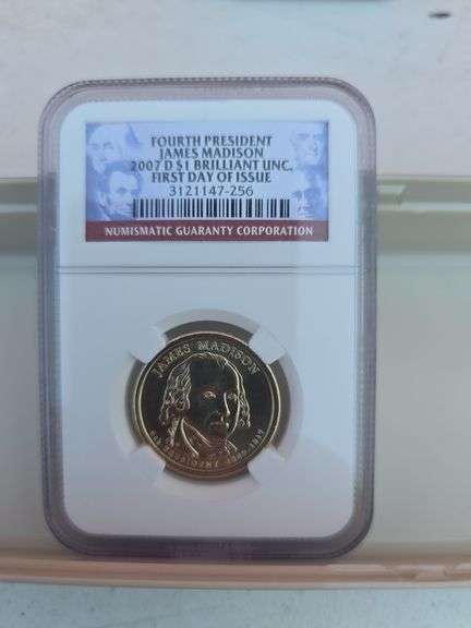 2007D JAMES MADISON PRESIDENTIAL DOLLAR NGC BU