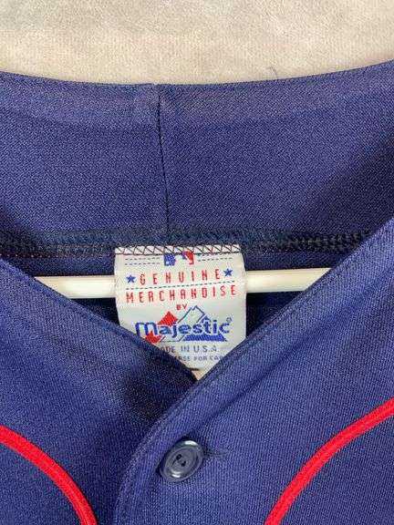 Cleveland Indians Majestic Jersey, blue w/red letters