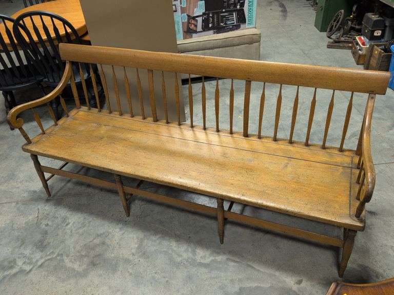 Large wooden Deacon's bench