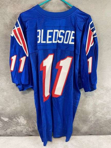 New England Patriots: Drew Bledsoe Starter, blue/white jersey, Size 52