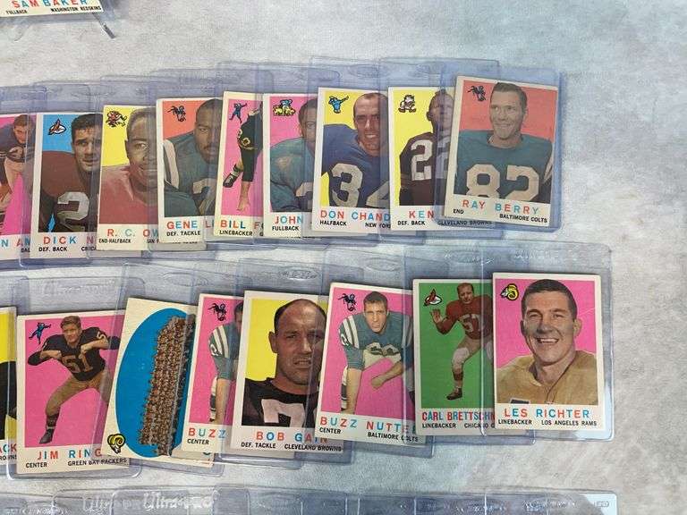 1959 Topps football 62 cards, no duplicates, in order