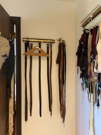 Assorted Suspenders, Belts, and Hangers