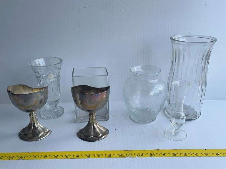 Glass Vases & Stainless Compotes