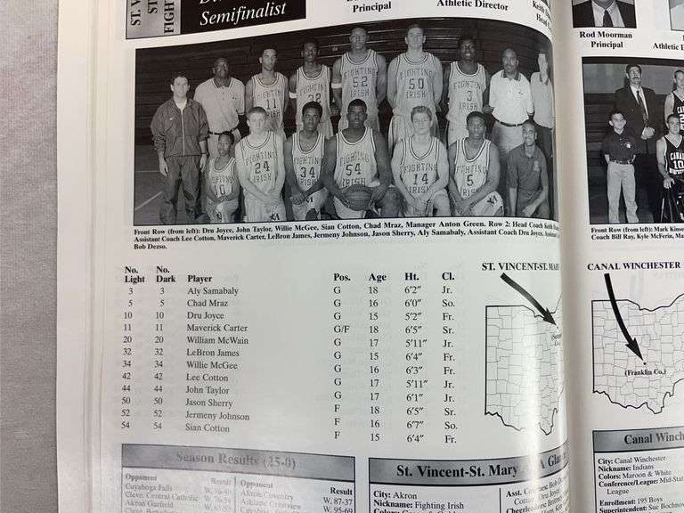 2000 OHSAA State Basketball Program - Featuring Lebron James as a freshman