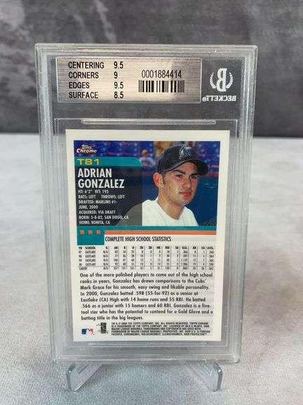 2000 Topps Chrome Traded #T81 Adrian Gonzalez RC BGS 9