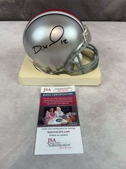 Denzel Ward signed Ohio State mini helmet, JSA