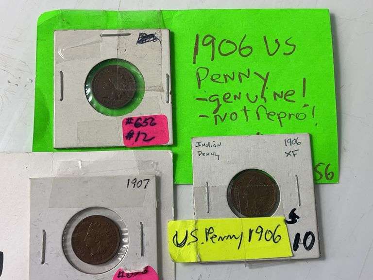 Two 1906 & 1907 Indian Head Pennies