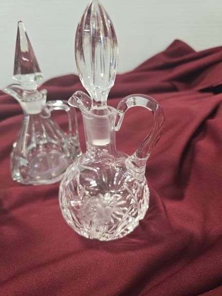 LOT OF 3 CRYSTAL CRUETS