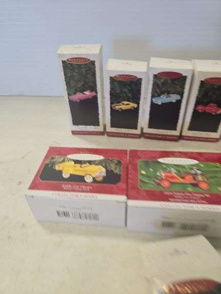 LOT OF 13 HALLMARK CARS CHRISTMAS ORNAMENTS