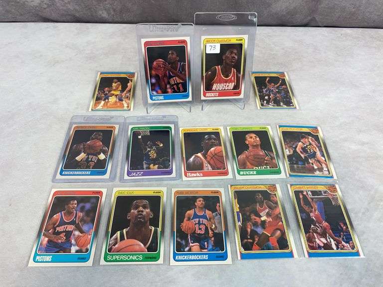 (14) 1988-89 Fleer Basketball Cards - Thomas, Ewing, Dumars, Olajuwon, All Stars & Others